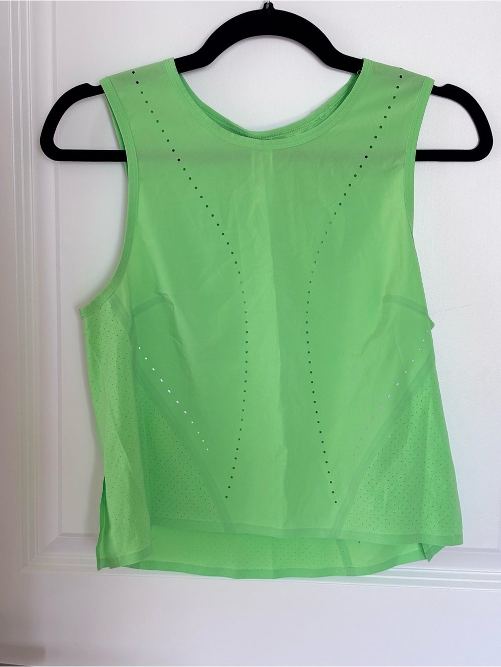 Lululemon Bright Green Perforated Running Tank Top Size 6